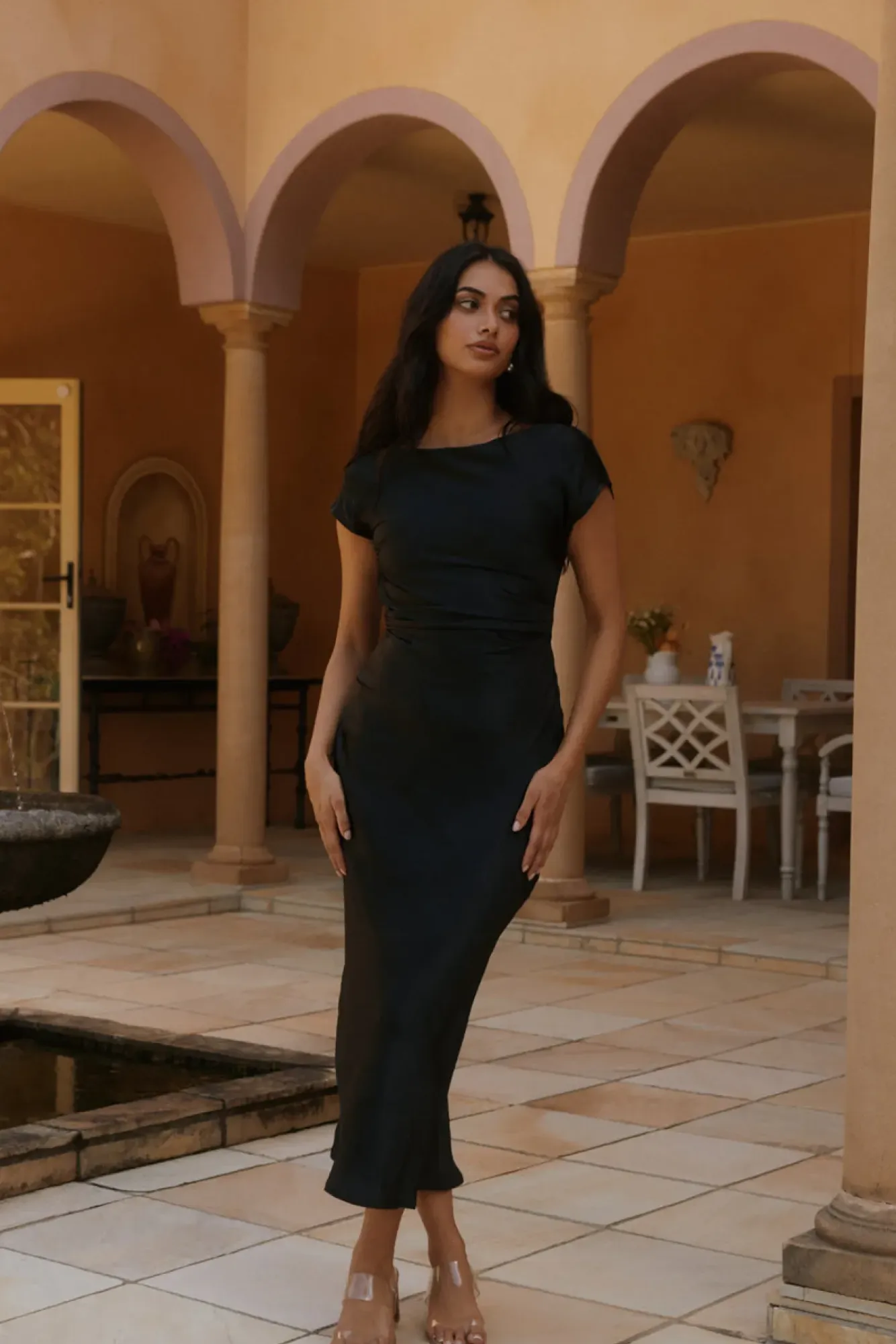 Wedding Guest Dresses|Cocktail Dresses>Hello Molly Siren Melody Satin Maxi Dress Black