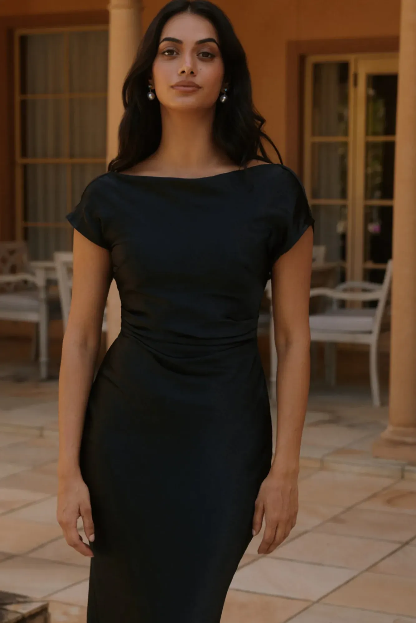 Wedding Guest Dresses|Cocktail Dresses>Hello Molly Siren Melody Satin Maxi Dress Black