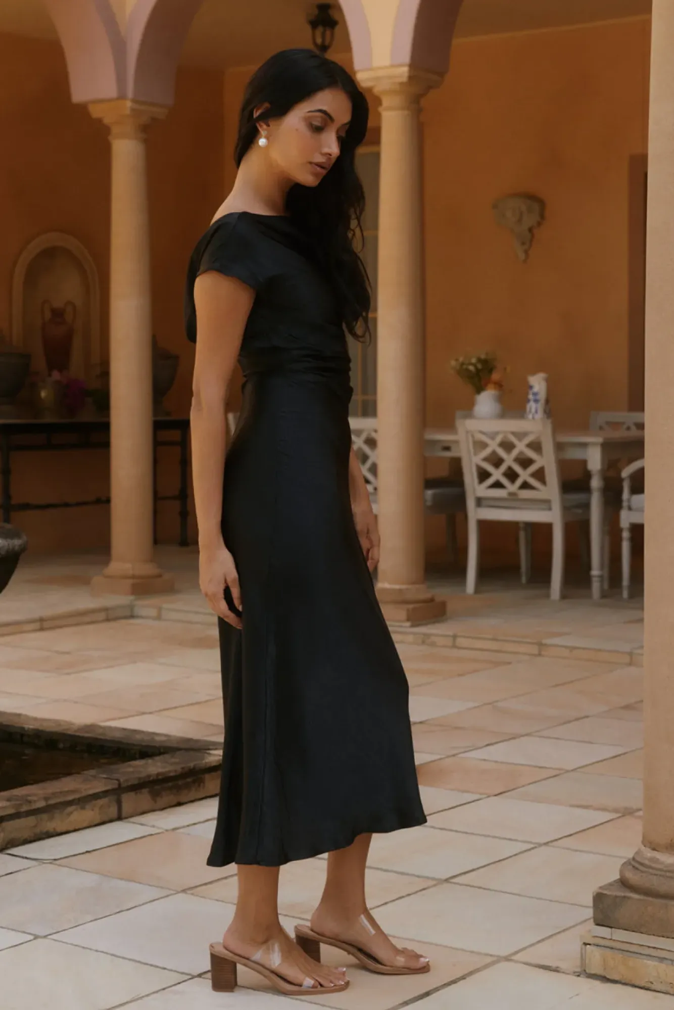 Wedding Guest Dresses|Cocktail Dresses>Hello Molly Siren Melody Satin Maxi Dress Black