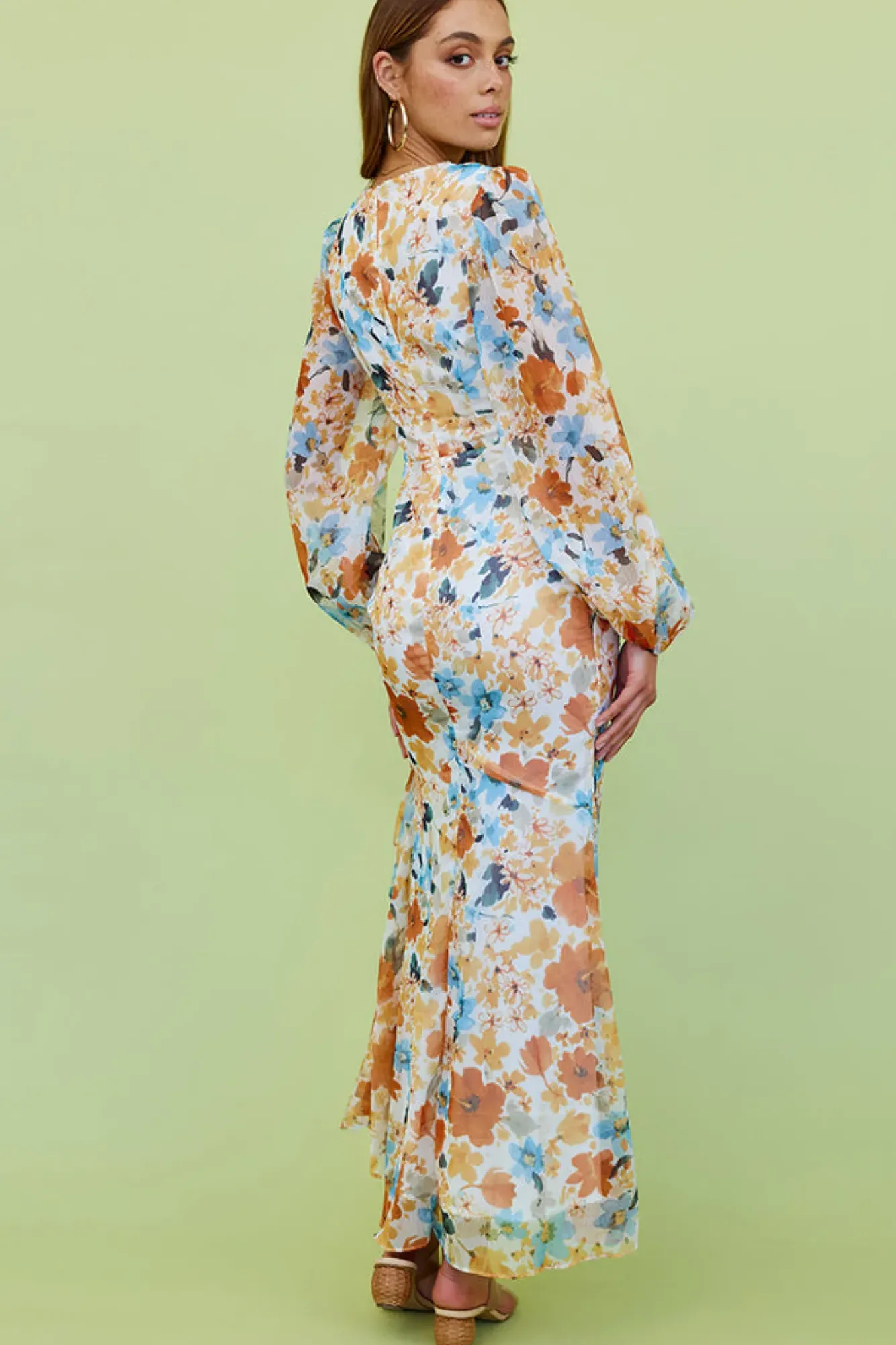 Spring Break Dresses|Long Sleeve Dresses>Hello Molly Sliver Of Glory Maxi Dress Floral