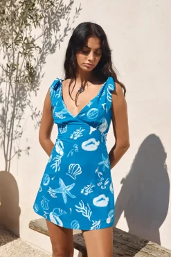 Vacation Dresses|Spring Break Dresses>Hello Molly Slowing Down Mini Dress Blue