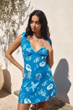 Vacation Dresses|Spring Break Dresses>Hello Molly Slowing Down Mini Dress Blue