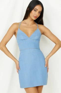Casual Dresses|Mini Dresses>Hello Molly Small Town Dress Light Denim