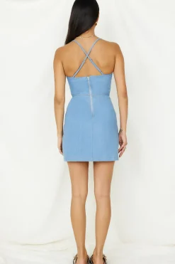 Casual Dresses|Mini Dresses>Hello Molly Small Town Dress Light Denim
