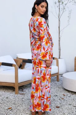 Long Sleeve|Cropped>Hello Molly Smells Like Summer Long Sleeve Crop Top Orange
