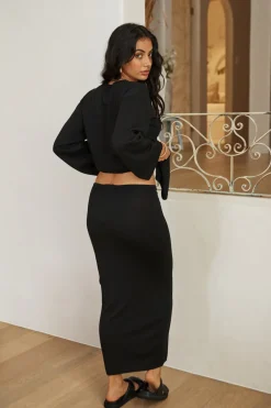 Skirts>SNDYS August Knit Skirt Black