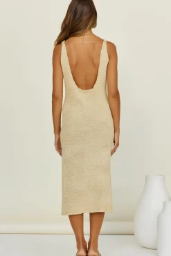 Spring Break Dresses|Casual Dresses>SNDYS Breeze Knit Midi Dress Sand