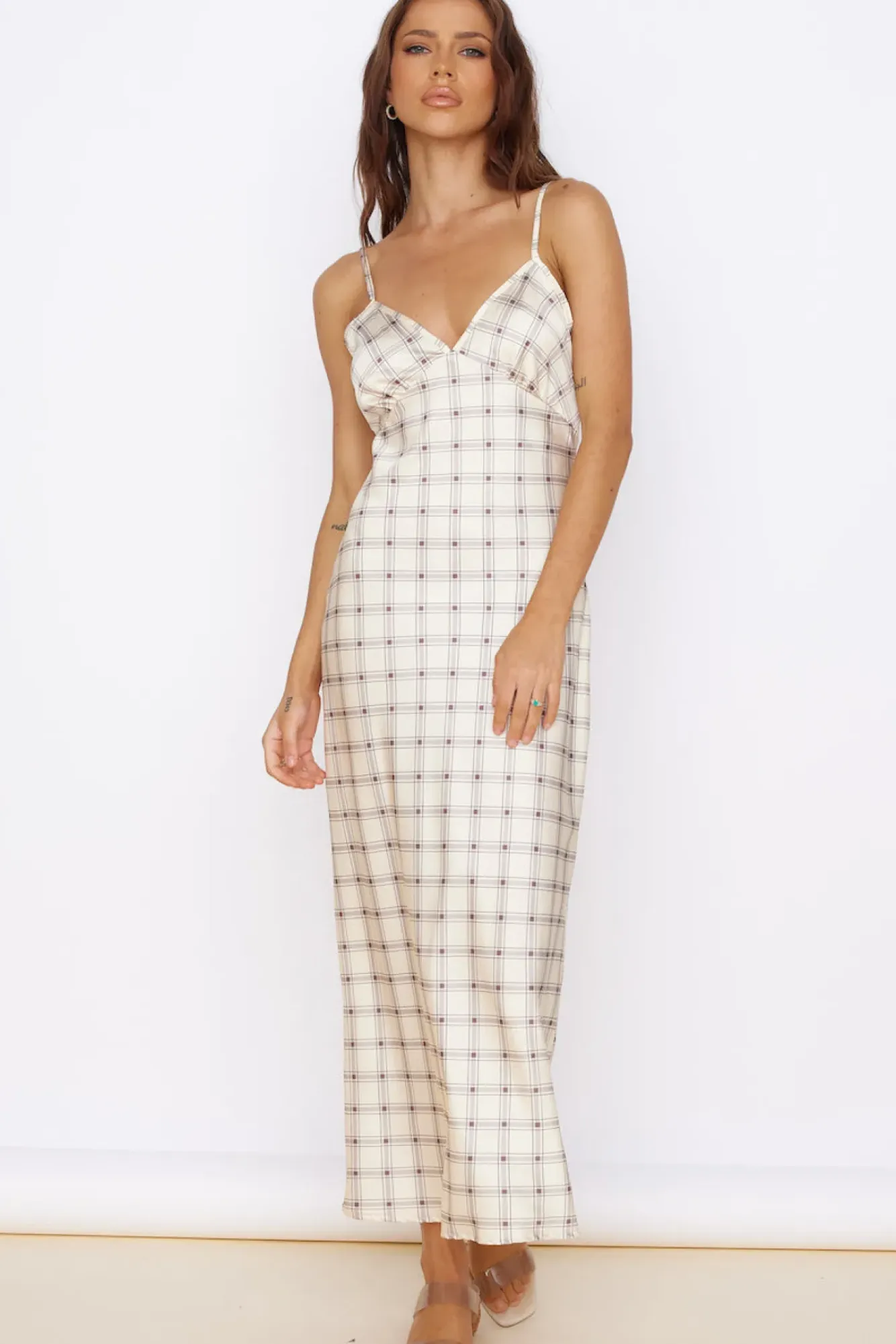 Date Night Dresses|Multipattern Dresses>SNDYS Camilla Dress Check Print