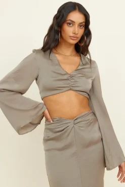 Long Sleeve|Cropped>SNDYS Jada Set Olive