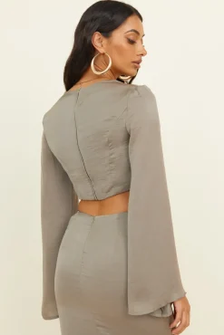 Long Sleeve|Cropped>SNDYS Jada Set Olive