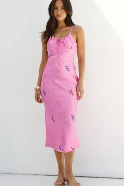 Cocktail Dresses|Spring Break Dresses>SNDYS Rosa Midi Dress Pink