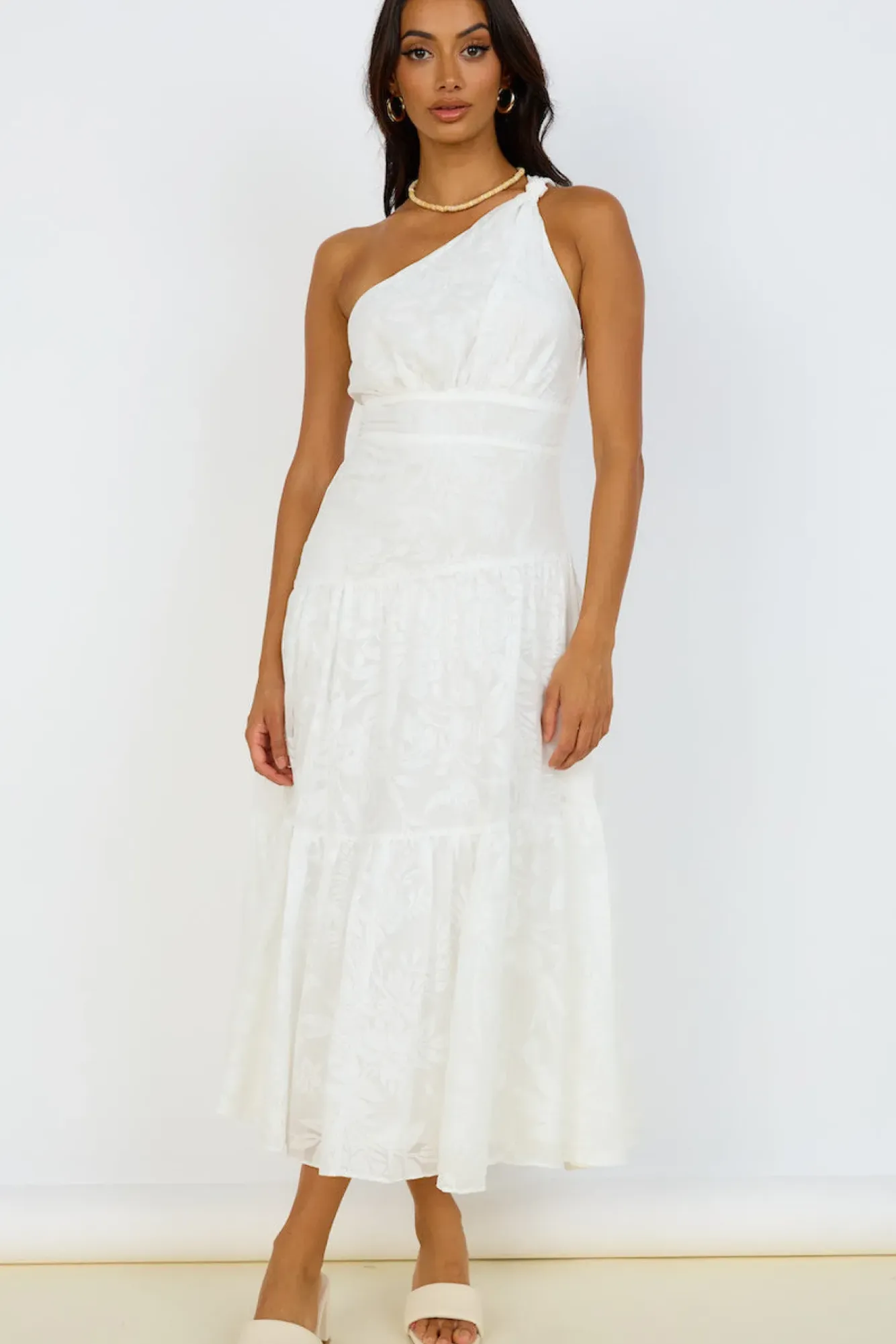 Summer Dresses|Floral Dresses>Hello Molly Snowy Mountain Maxi Dress White
