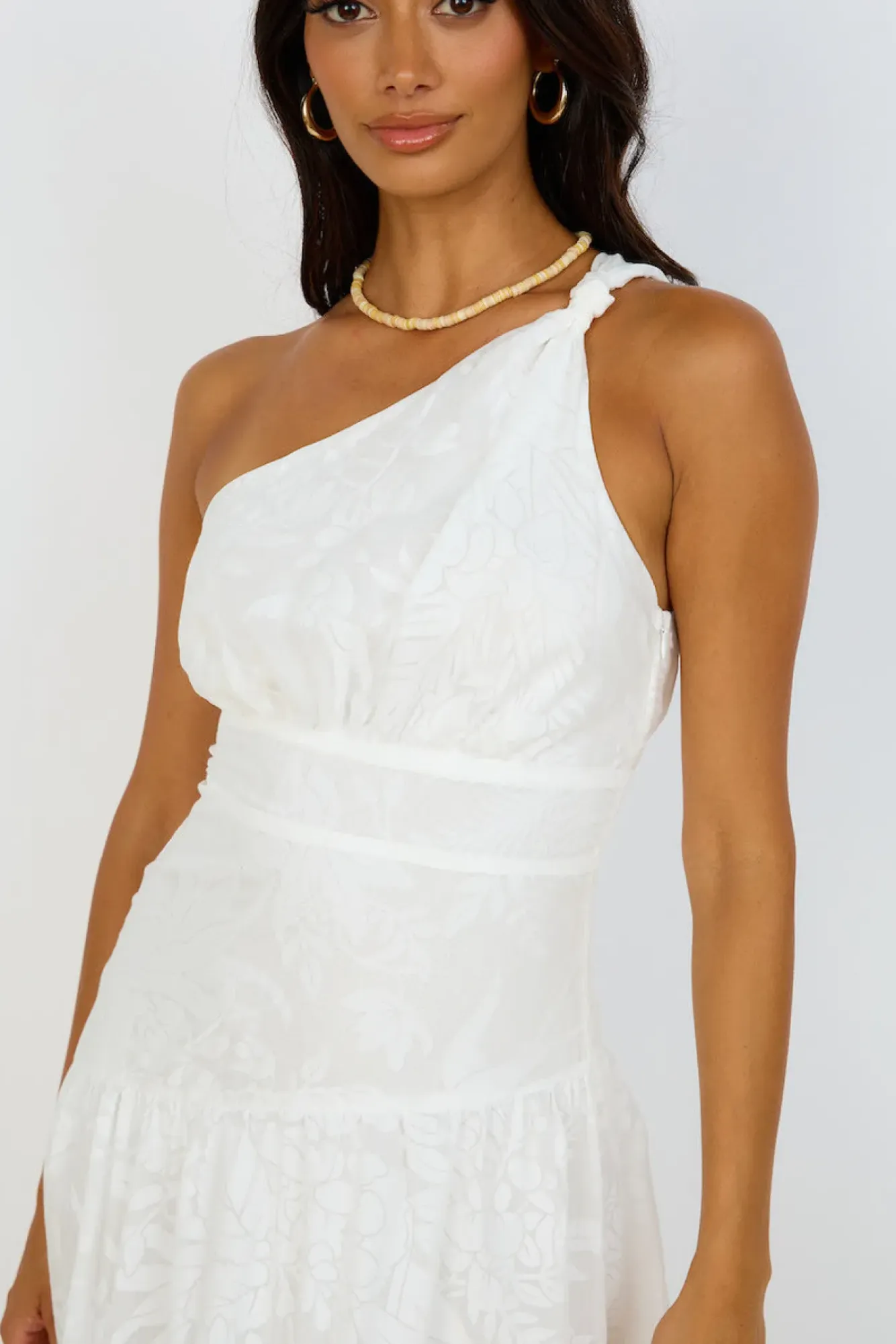 Summer Dresses|Floral Dresses>Hello Molly Snowy Mountain Maxi Dress White