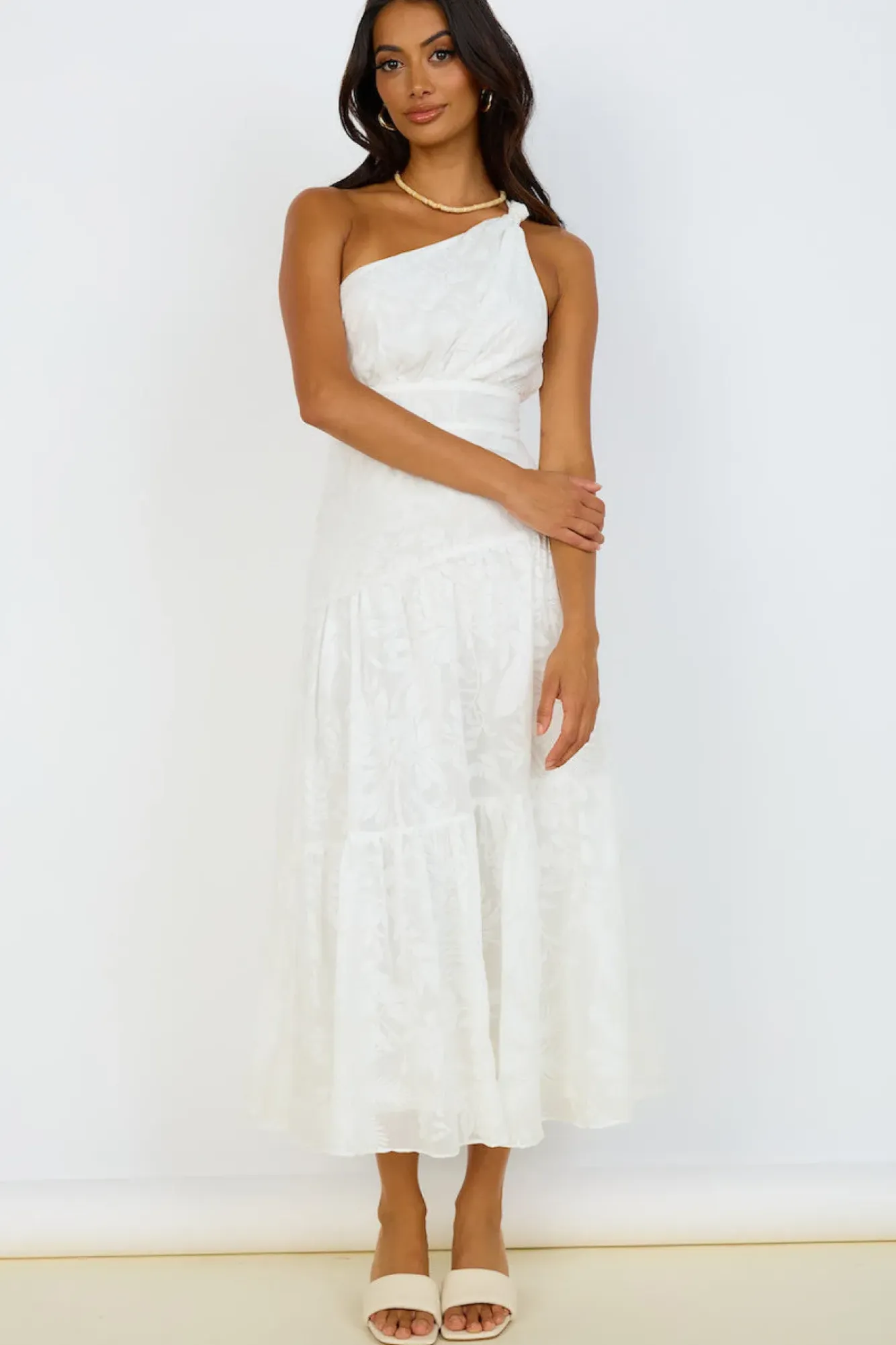 Summer Dresses|Floral Dresses>Hello Molly Snowy Mountain Maxi Dress White