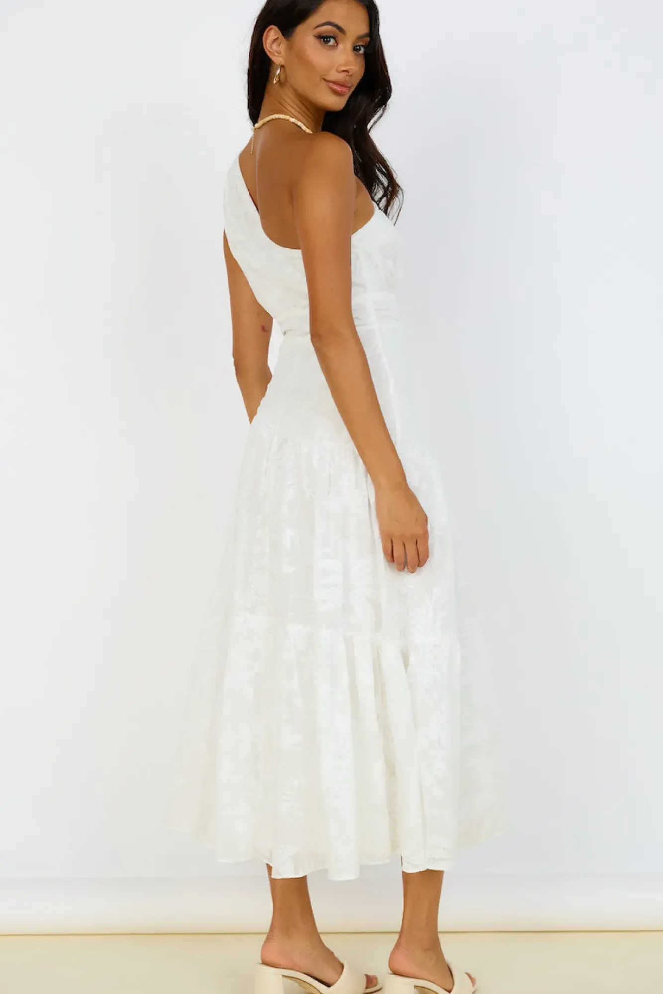 Summer Dresses|Floral Dresses>Hello Molly Snowy Mountain Maxi Dress White