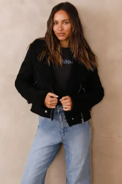 Jackets|Long Sleeve>Hello Molly Snowy Mountains Jackets Black