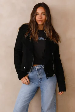 Jackets|Long Sleeve>Hello Molly Snowy Mountains Jackets Black