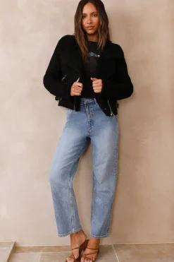 Jackets|Long Sleeve>Hello Molly Snowy Mountains Jackets Black
