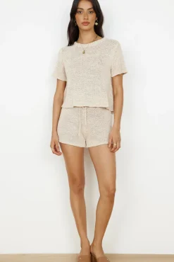 Two-Piece Shorts Set>Hello Molly Snuggle Up Set Beige