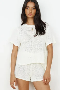 Two-Piece Shorts Set>Hello Molly Snuggle Up Set White