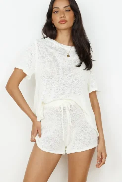 Two-Piece Shorts Set>Hello Molly Snuggle Up Set White