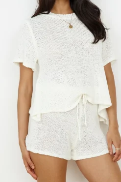 Two-Piece Shorts Set>Hello Molly Snuggle Up Set White