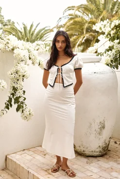 Skirts|Skirt And Top Sets>Hello Molly Soft Heart Maxi Skirt White