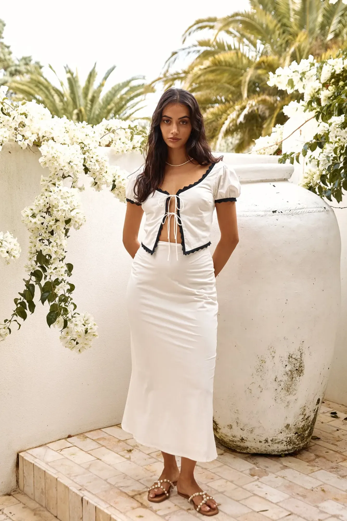 Skirts|Skirt And Top Sets>Hello Molly Soft Heart Maxi Skirt White