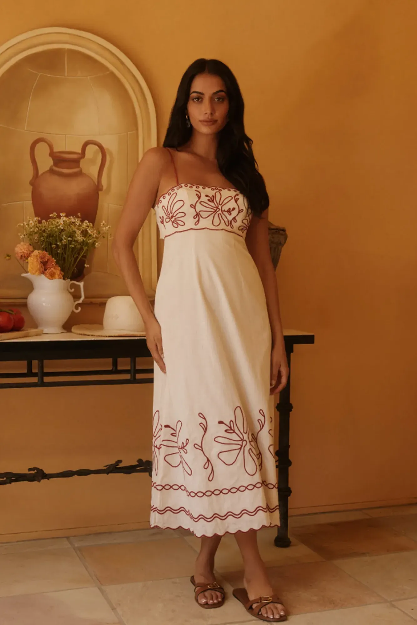 Wedding Guest Dresses|Vacation Dresses>Hello Molly Soft Horizon Maxi Dress Beige