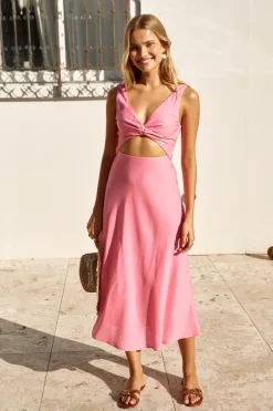 Vacation Dresses|Brunch Dresses>Hello Molly Soft Silhouette Maxi Dress Pink