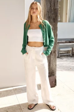 Cardigans|Long Sleeve>Hello Molly Soft Touch Wool Blend Cardigan Green