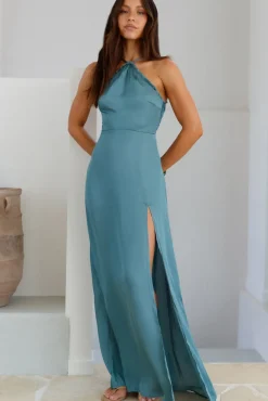 Wedding Guest Dresses|Formal Dresses>Hello Molly Soiree Style Satin Maxi Dress Sage