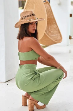 Cropped>Hello Molly Solaris Crop Top Green