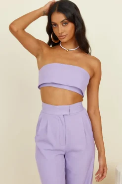 Cropped>Hello Molly Solaris Crop Top Lilac