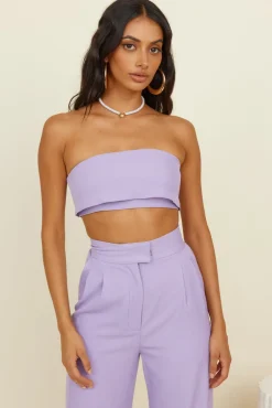 Cropped>Hello Molly Solaris Crop Top Lilac