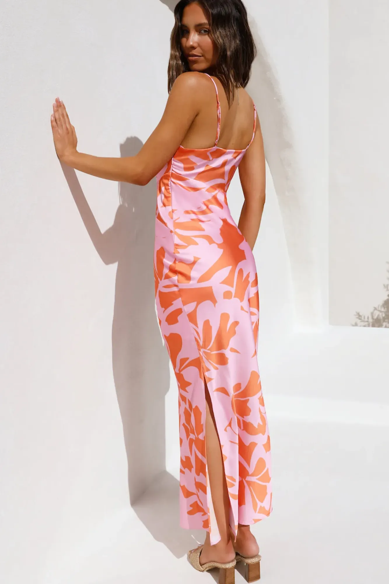 Formal Dresses|Floral Dresses>Hello Molly Solar Splendor Midi Dress Pink