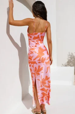 Formal Dresses|Floral Dresses>Hello Molly Solar Splendor Midi Dress Pink