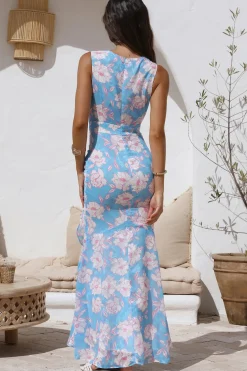 Cocktail Dresses|Summer Dresses>Hello Molly Sometime Tomorrow Maxi Dress Blue
