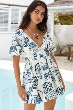 Vacation Dresses|Spring Break Dresses>Hello Molly Somewhere Coastal Mini Dress Navy