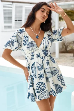 Vacation Dresses|Spring Break Dresses>Hello Molly Somewhere Coastal Mini Dress Navy
