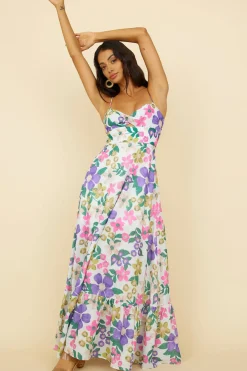 Cocktail Dresses|Vacation Dresses>Hello Molly Song Of The Sky Maxi Dress Multi