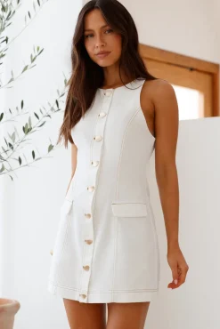 Vacation Dresses|Brunch Dresses>Hello Molly Soothing Dawn Mini Dress White