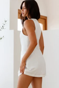 Vacation Dresses|Brunch Dresses>Hello Molly Soothing Dawn Mini Dress White