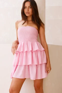 Vacation Dresses|Brunch Dresses>Hello Molly Soraya Strapless Mini Dress Pink