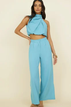 Cropped>Hello Molly So Romantic Crop Top Turquoise