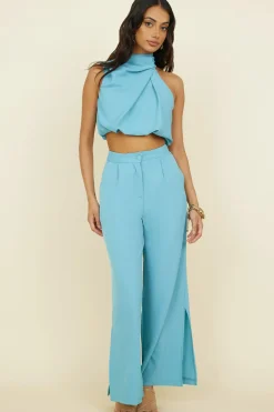 Cropped>Hello Molly So Romantic Crop Top Turquoise