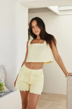 Two-Piece Shorts Set>Hello Molly Sorrento Set Lemon
