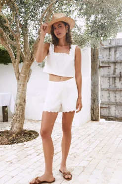 Two-Piece Shorts Set>Hello Molly Sorrento Set White