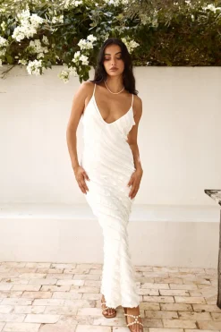 Cocktail Dresses|Brunch Dresses>Hello Molly Sound Of Angels Maxi Dress White