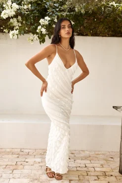 Cocktail Dresses|Brunch Dresses>Hello Molly Sound Of Angels Maxi Dress White
